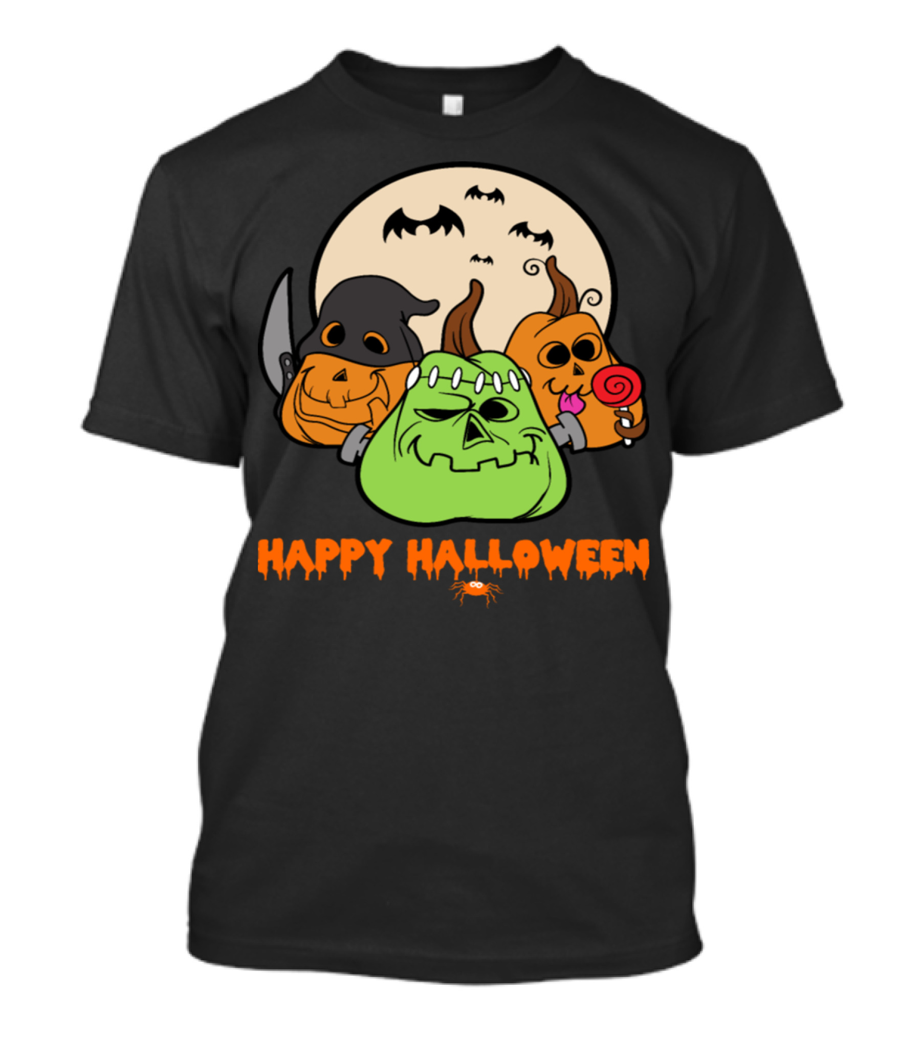 Happy Halloween Pumpkins Monster Zombie Horror T-Shirt