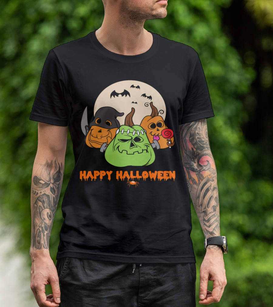 Happy Halloween Pumpkins Monster Zombie Horror T-Shirt