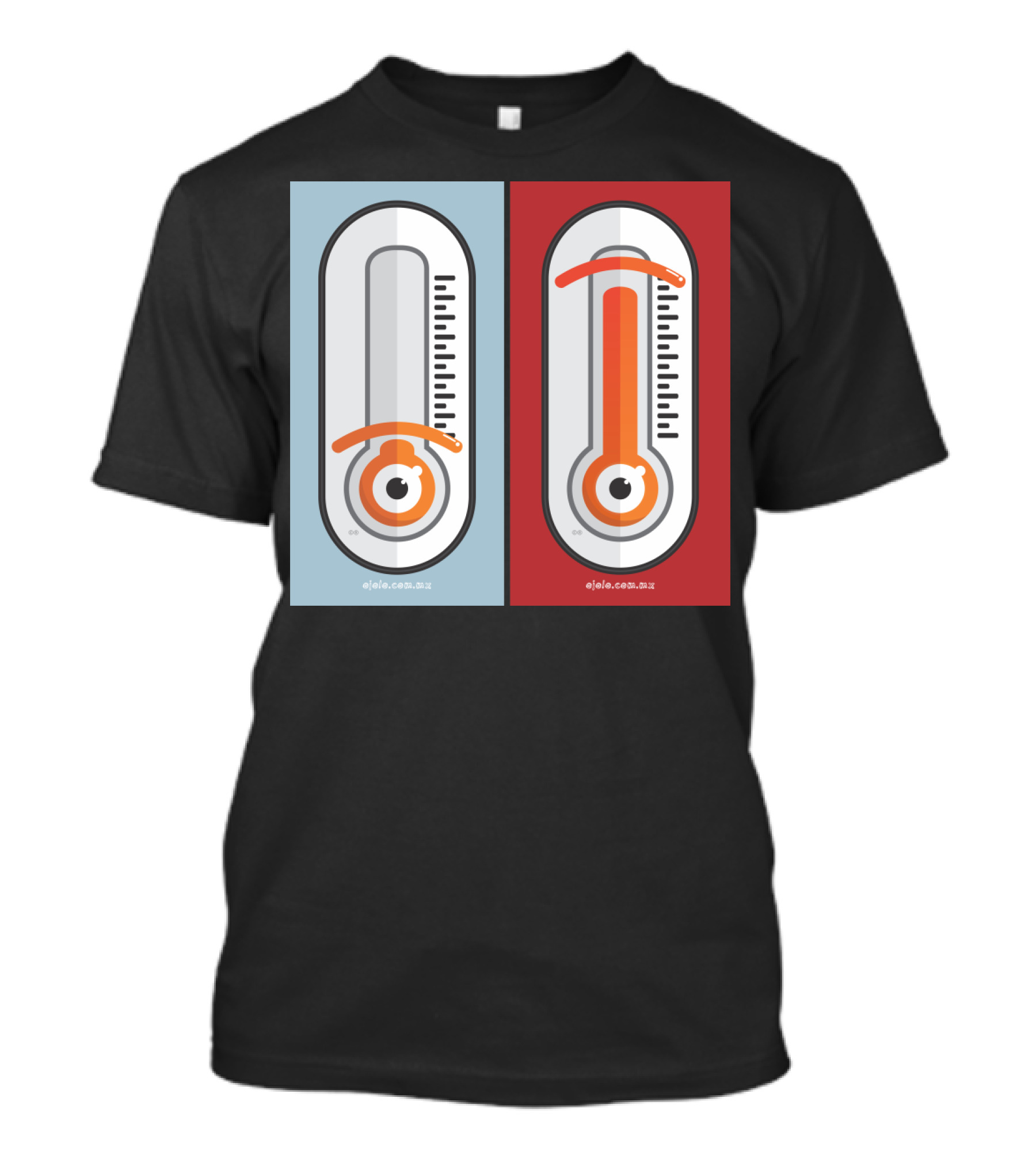 Cold And Hot Glance Thermometer Eyeball Design By Ojole.com.mx T-Shirt