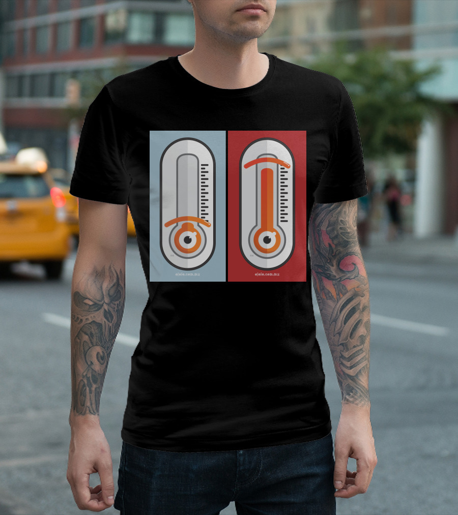 Cold And Hot Glance Thermometer Eyeball Design By Ojole.com.mx T-Shirt