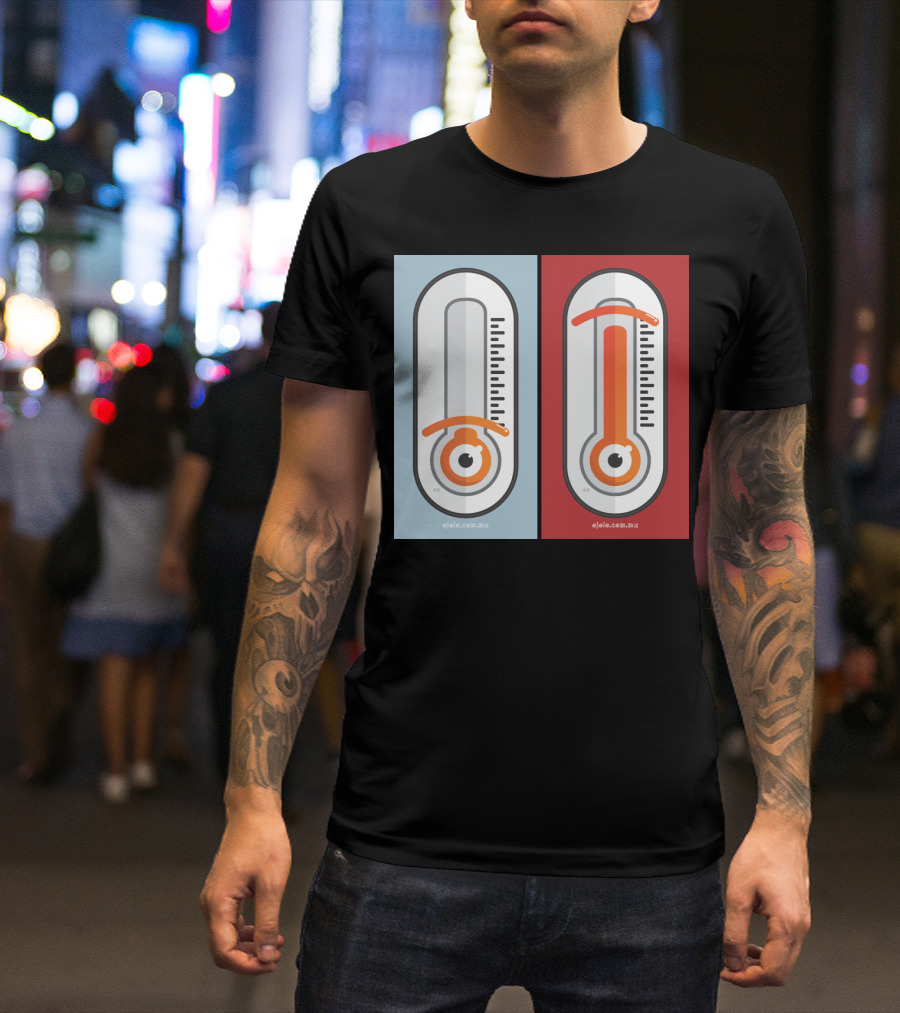 Cold And Hot Glance Thermometer Eyeball Design By Ojole.com.mx T-Shirt