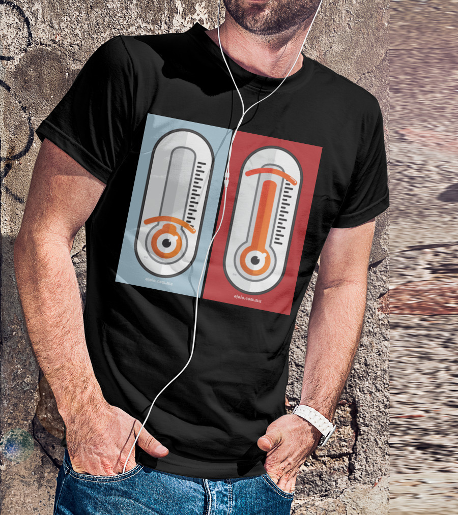 Cold And Hot Glance Thermometer Eyeball Design By Ojole.com.mx T-Shirt