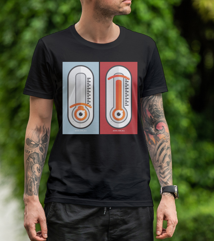 Cold And Hot Glance Thermometer Eyeball Design By Ojole.com.mx T-Shirt