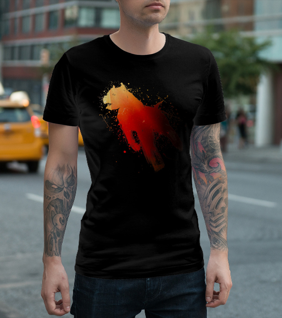 Dynamic Splash Art Canine in Vibrant Motion T-Shirt
