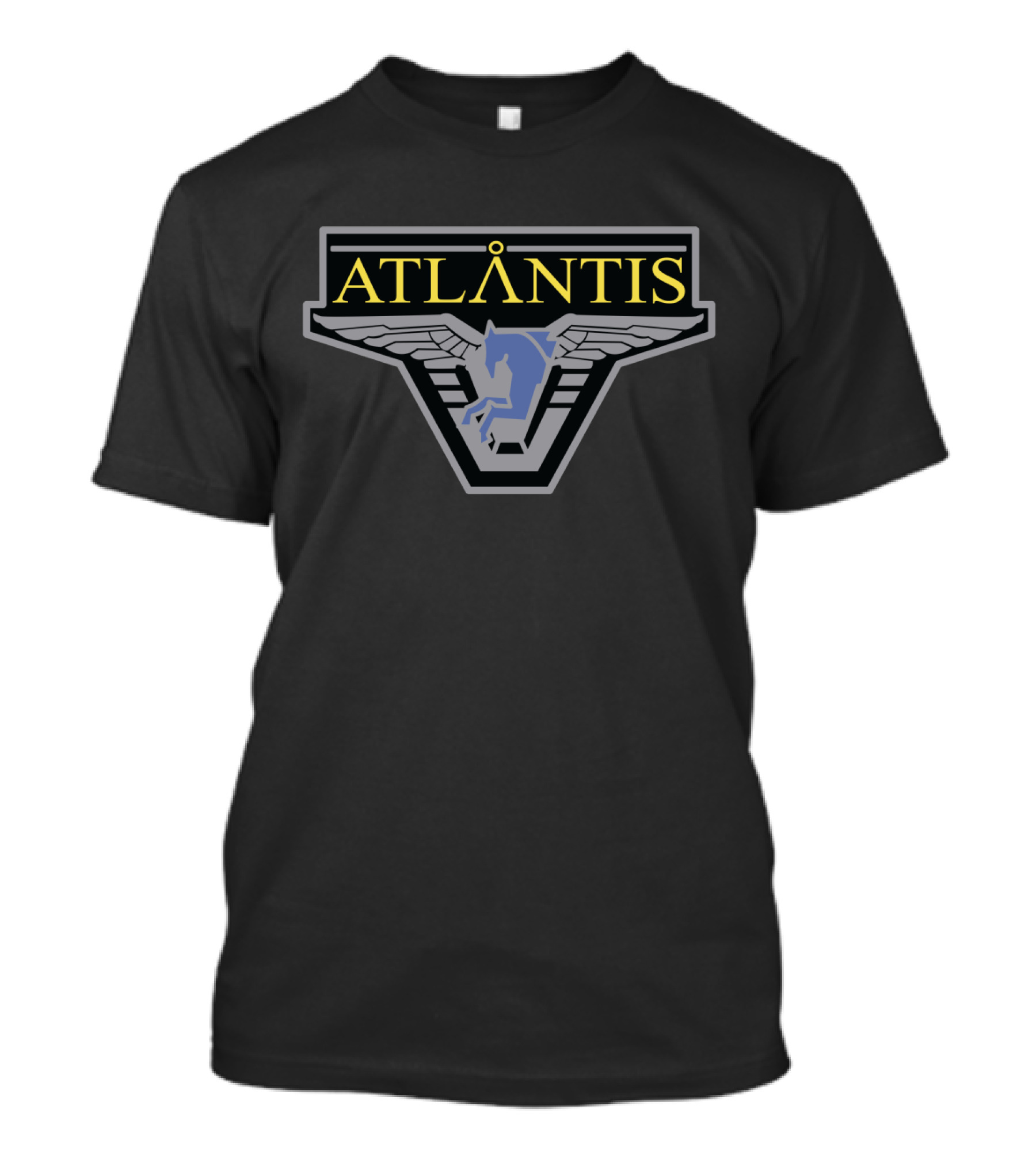 Atlantis Winged Pegasus Emblem With Mythical Galaxy T-Shirt