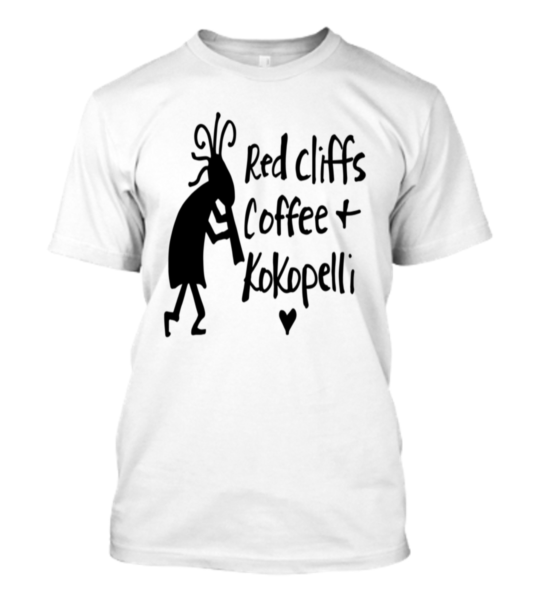 Red Cliffs Coffee Kokopelli Heart T-Shirt