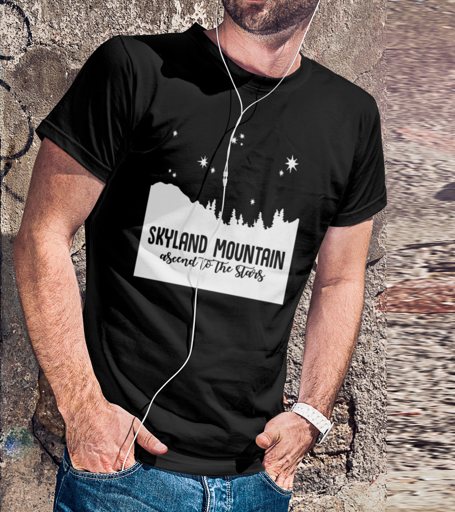 Skyland Mountain Ascend To The Stars Forest Silhouette Night Sky T-Shirt