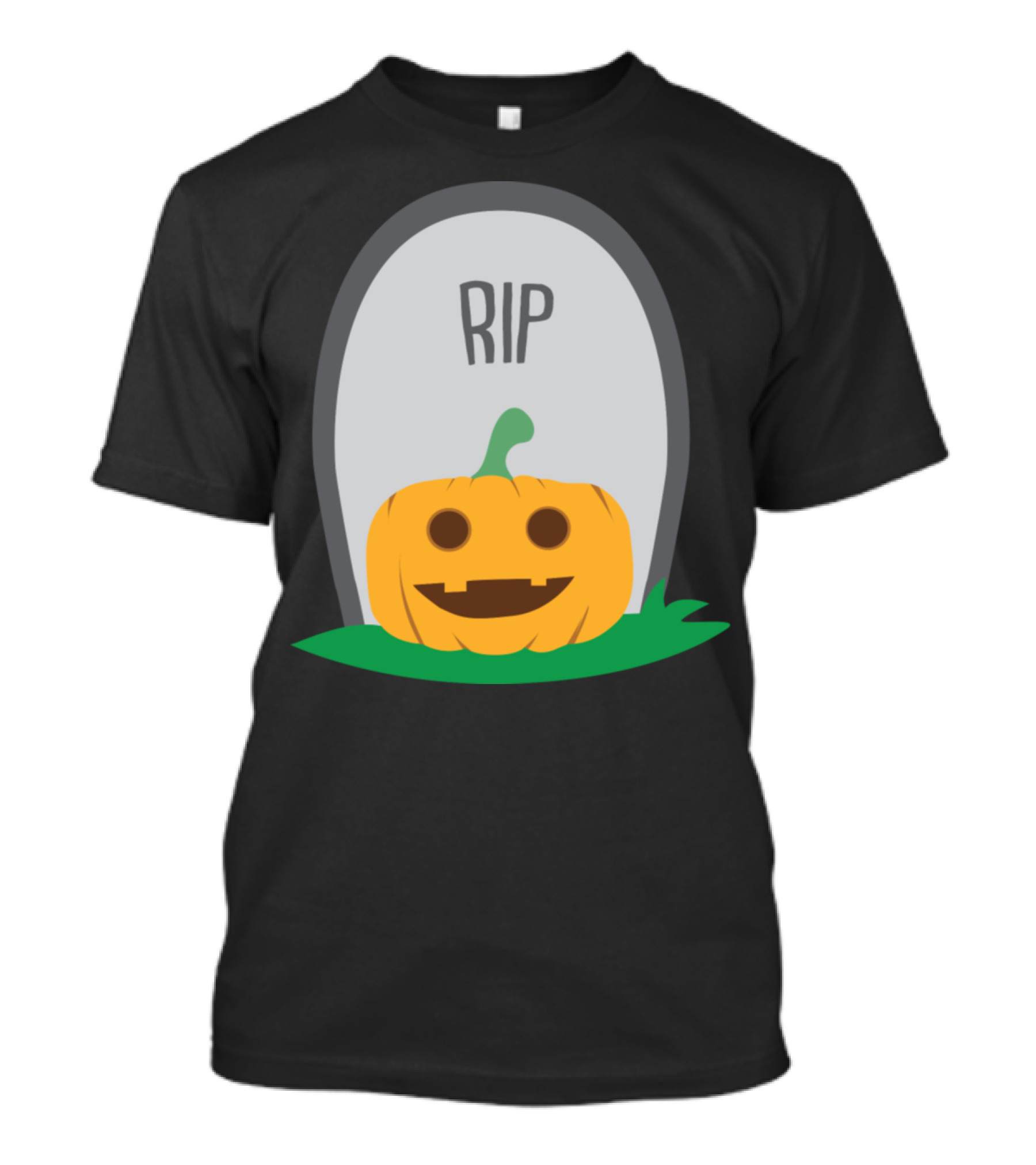 Pumpkin Grave RIP Gravestone Smiling Jack-o'-Lantern Face T-Shirt