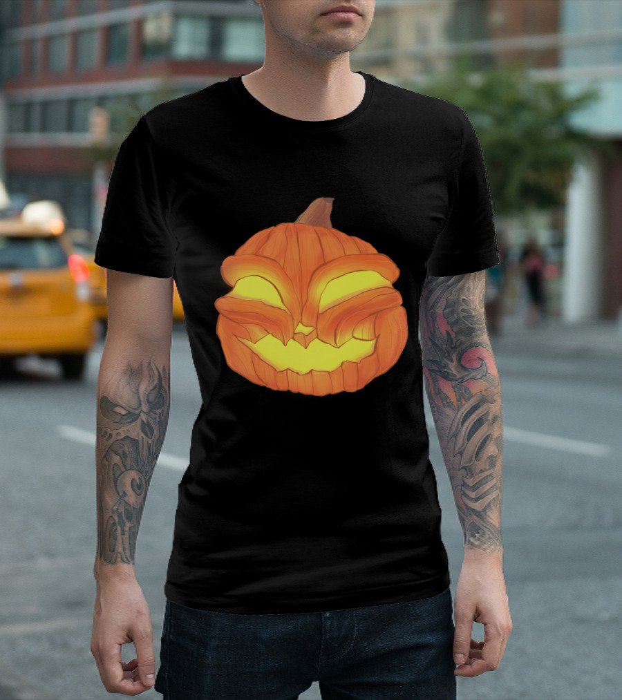 Spooky Halloween Pumpkin with Glowing Eyes T-Shirt