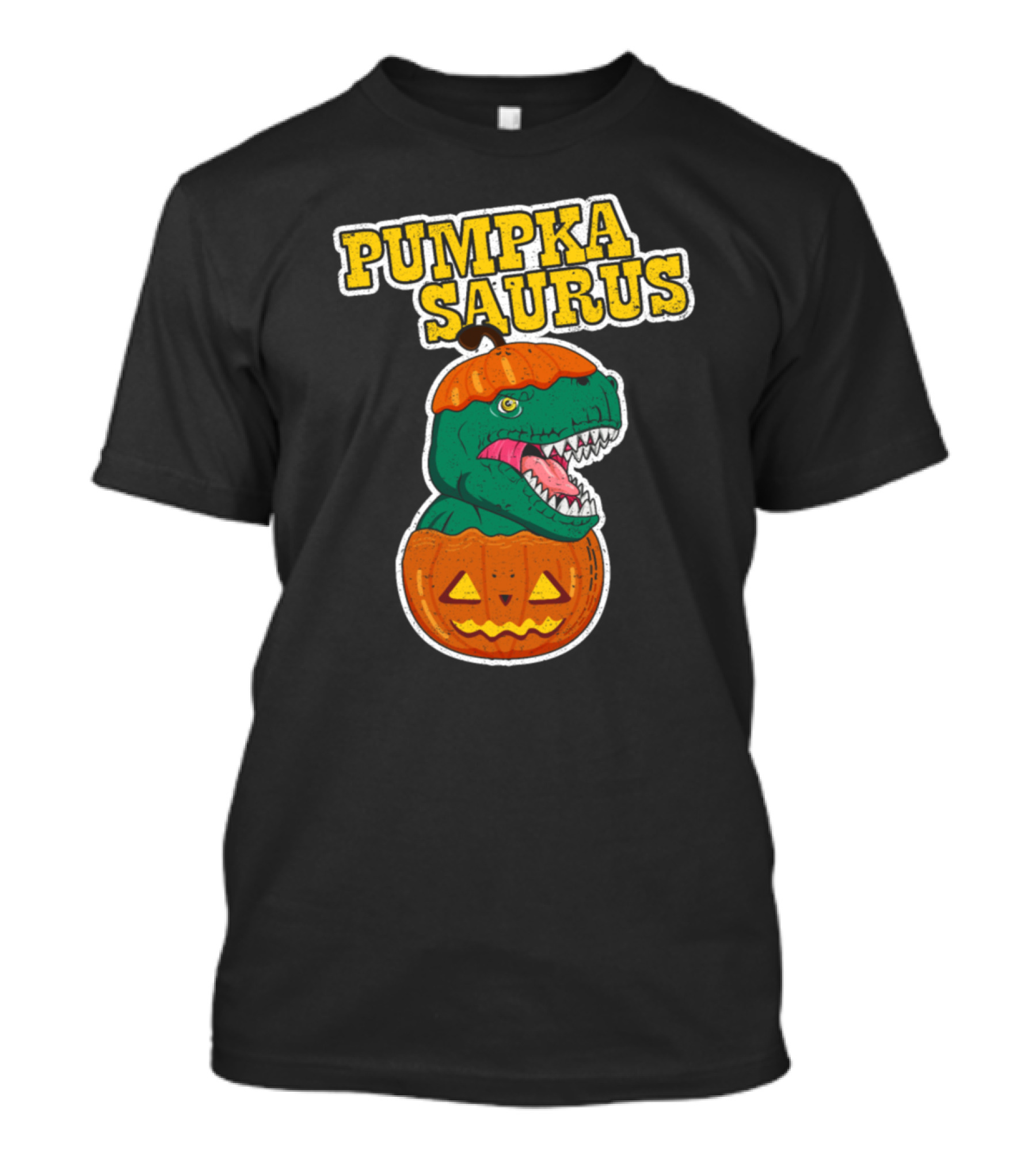 Pumpkasaurus Dinosaur Jack-o'-Lantern Head Roaring Halloween T-Shirt