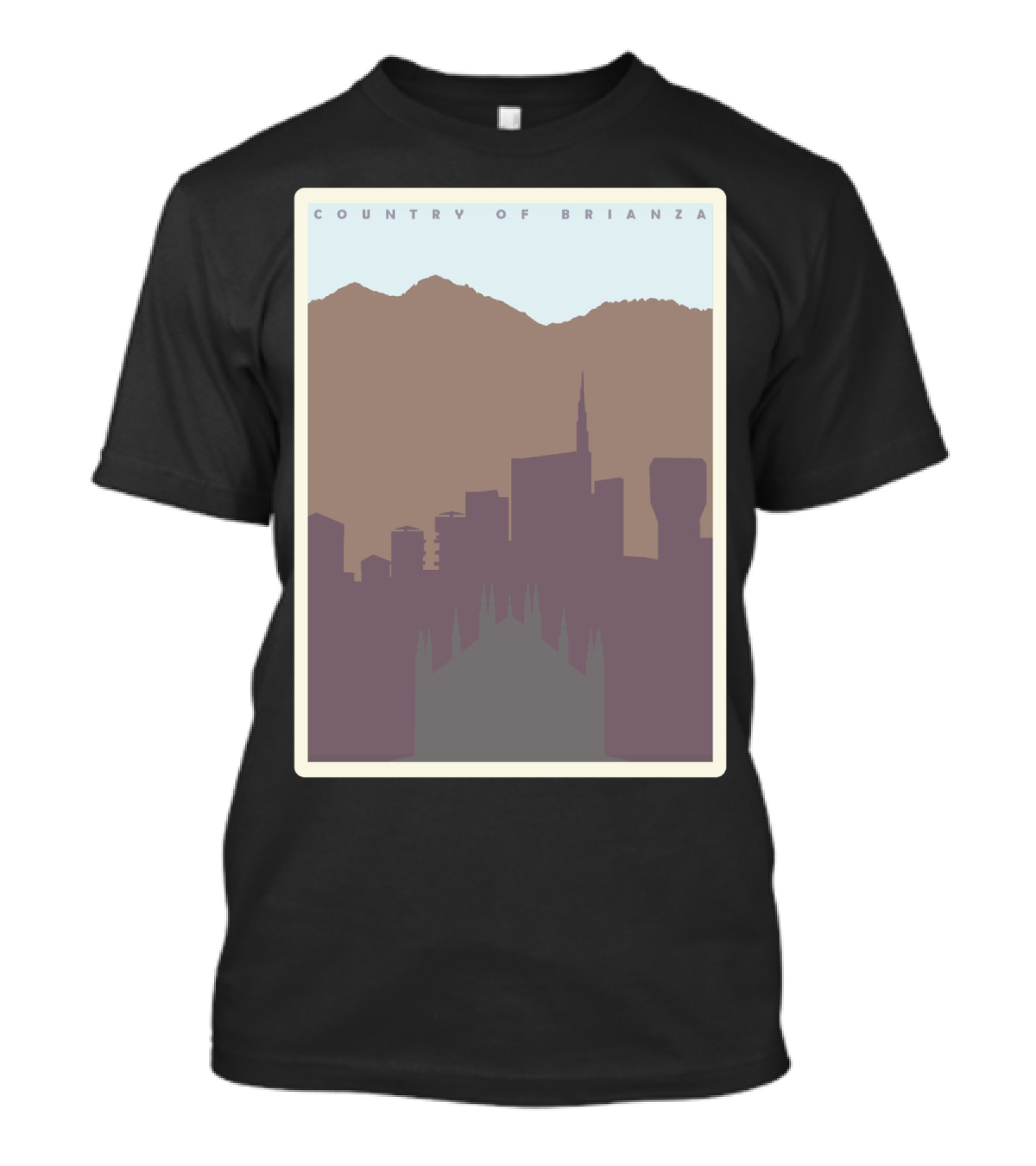 Country Of Brianza Skyline With Mountain Silhouette And Architectural Landmarks T-Shirt