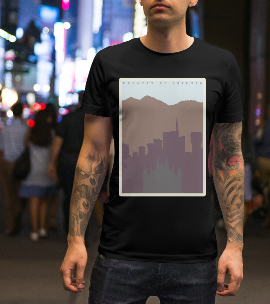 Country Of Brianza Skyline With Mountain Silhouette And Architectural Landmarks T-Shirt