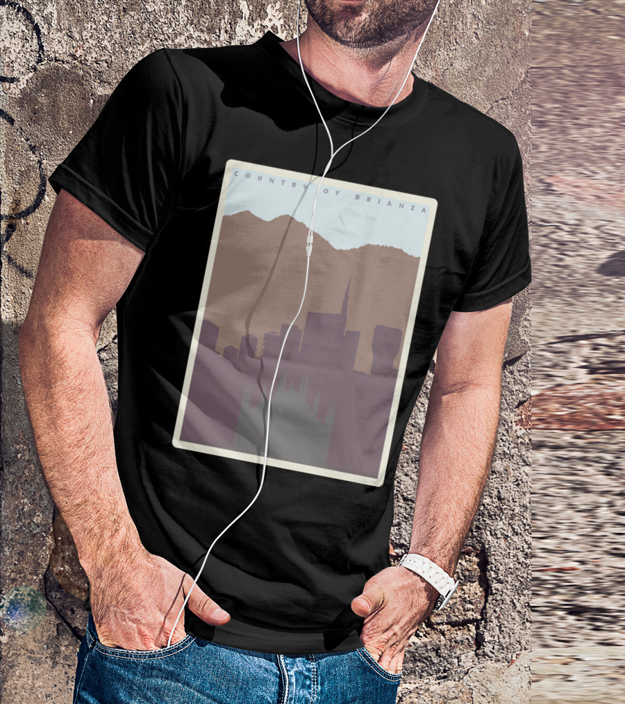 Country Of Brianza Skyline With Mountain Silhouette And Architectural Landmarks T-Shirt