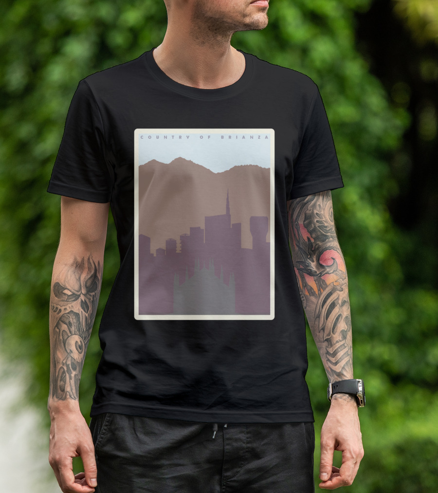Country Of Brianza Skyline With Mountain Silhouette And Architectural Landmarks T-Shirt