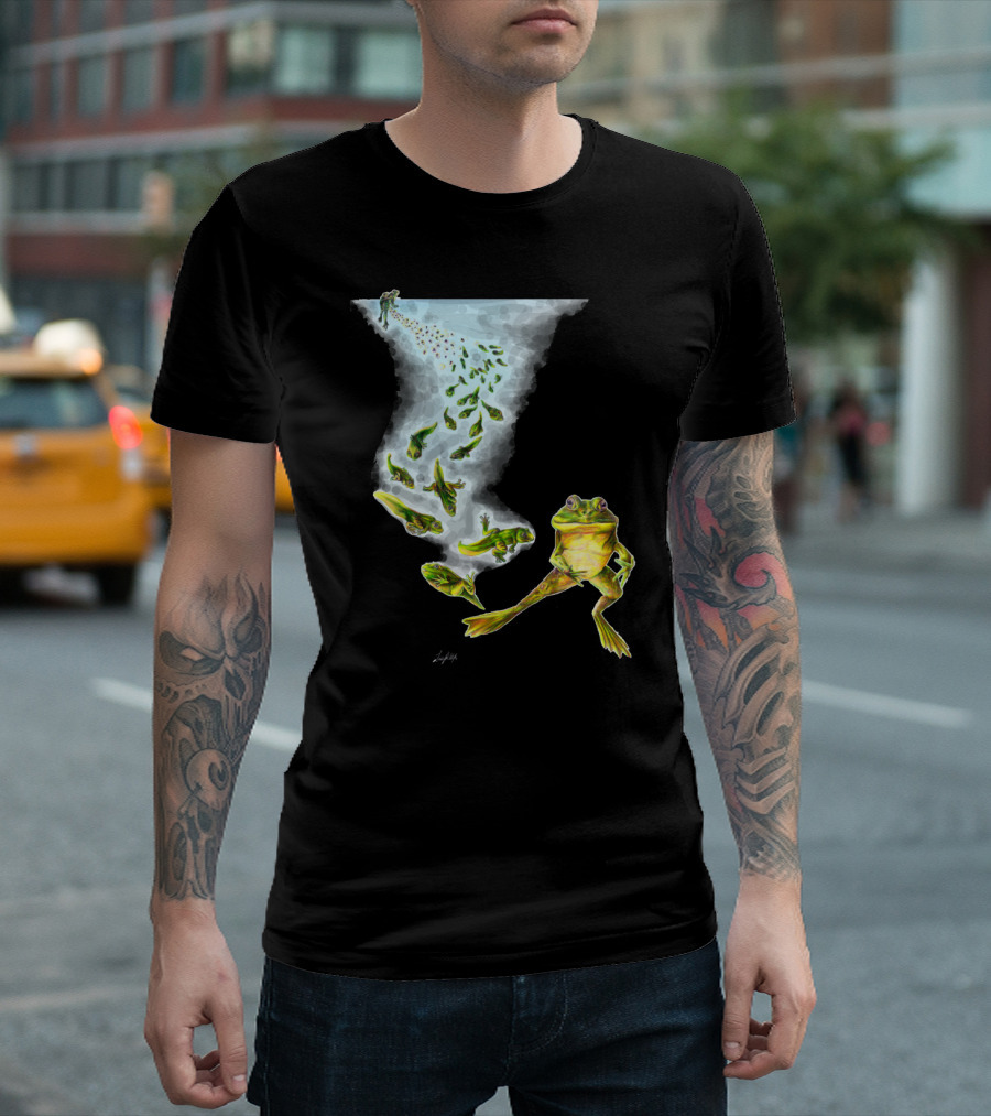 Frog Life Cycle From Tadpole Transformation to Adult Amphibian Journey T-Shirt