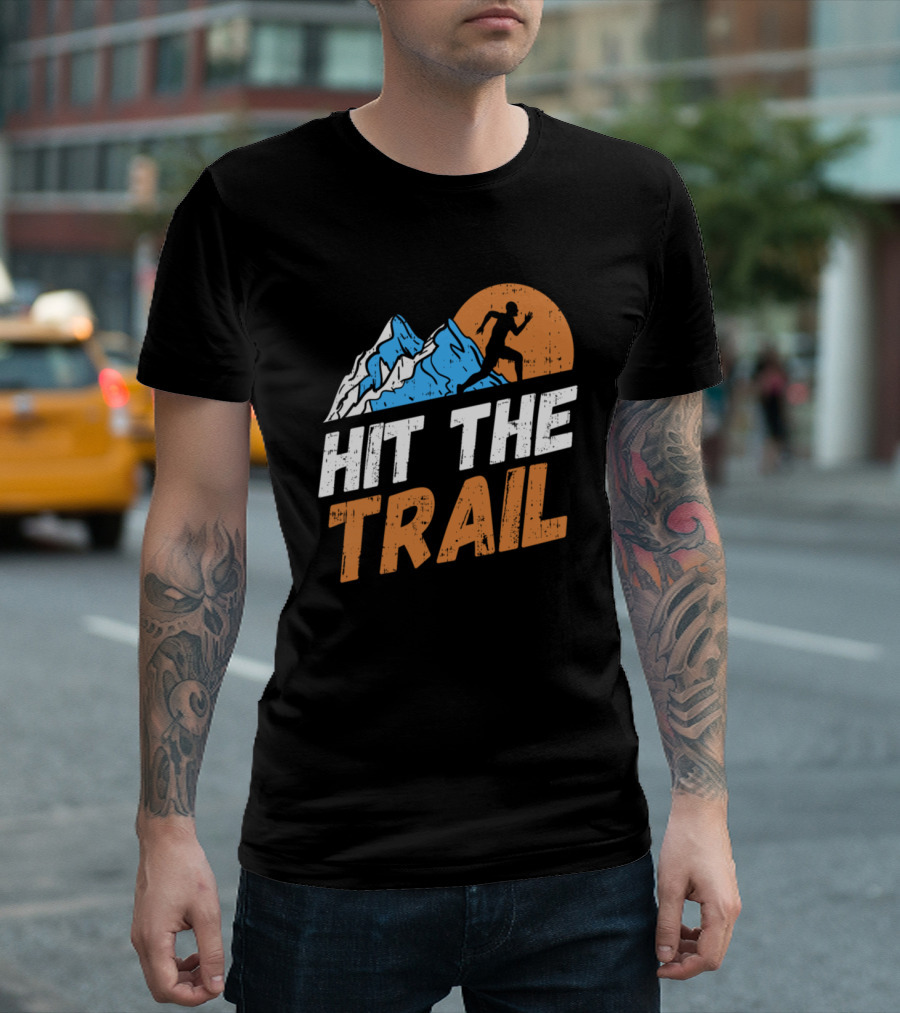 Hit The Trail Mountain Running Adventure Sunset T-Shirt