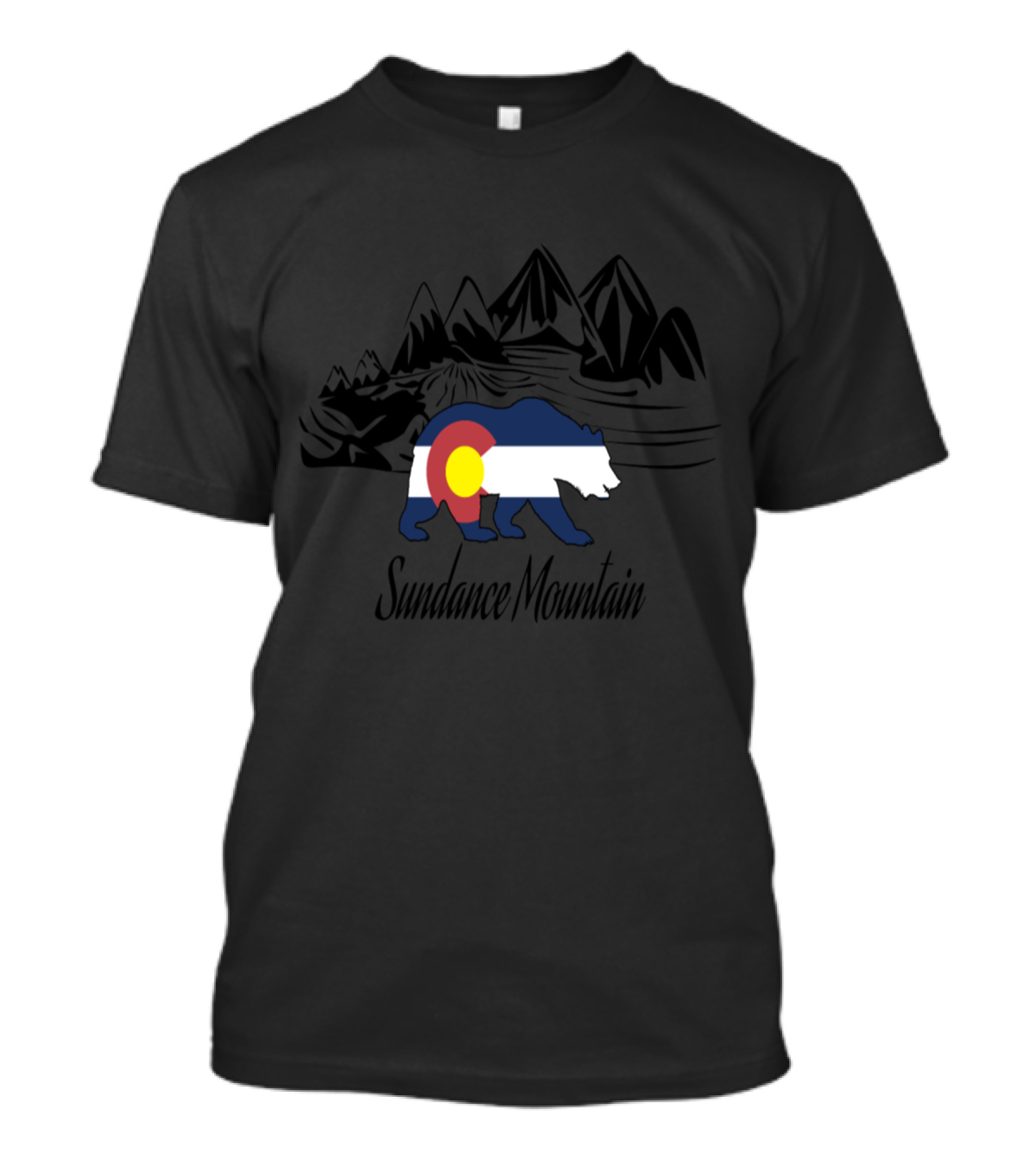 Sundance Mountain Colorado Flag Bear With Mountain T-Shirt