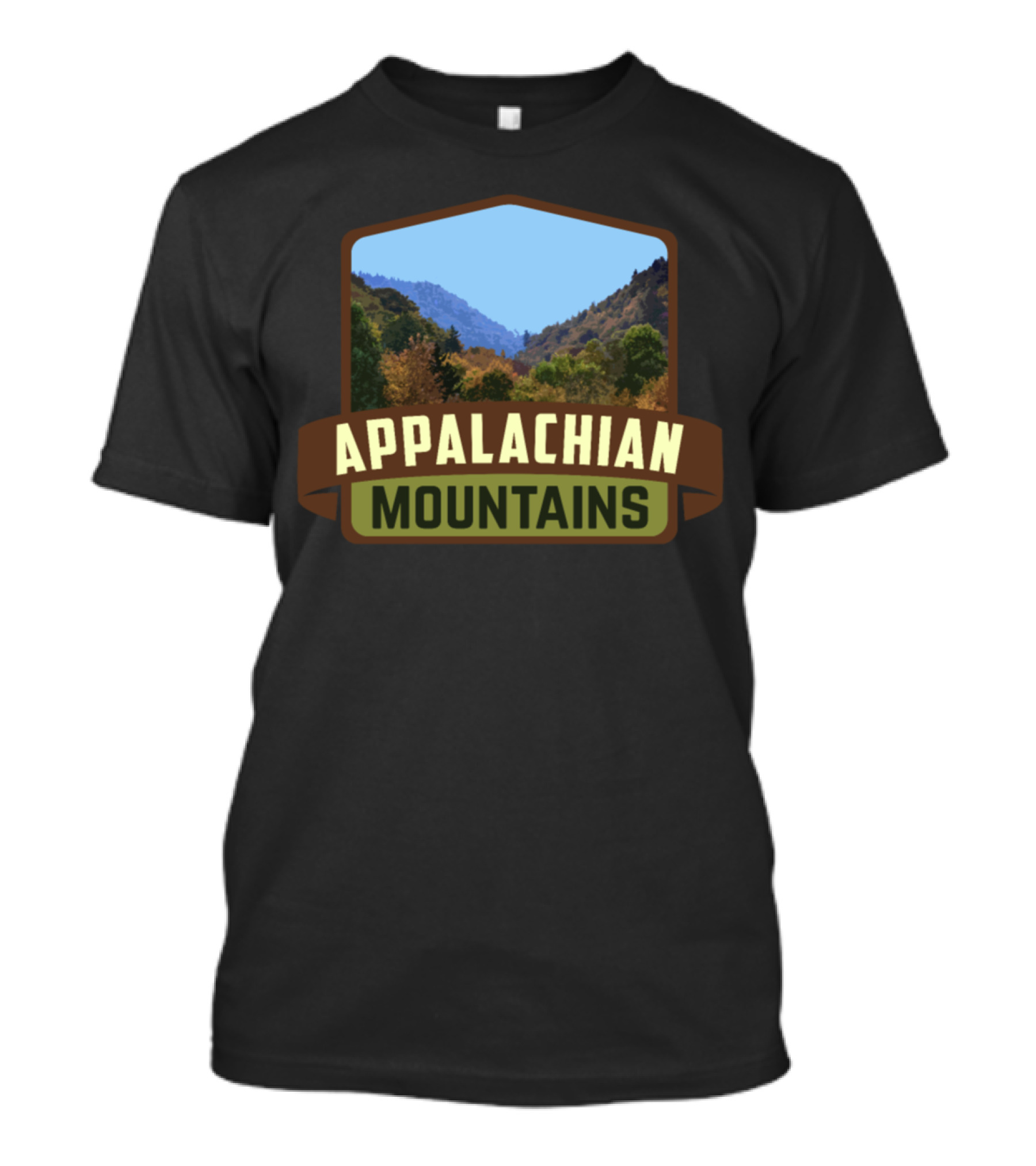 Appalachian Mountains Scenic View Emblem T-Shirt