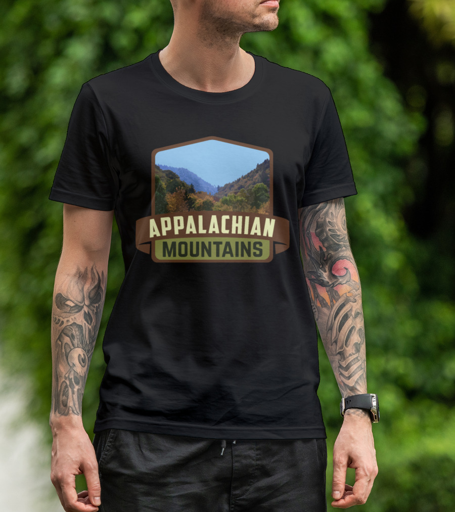 Appalachian Mountains Scenic View Emblem T-Shirt