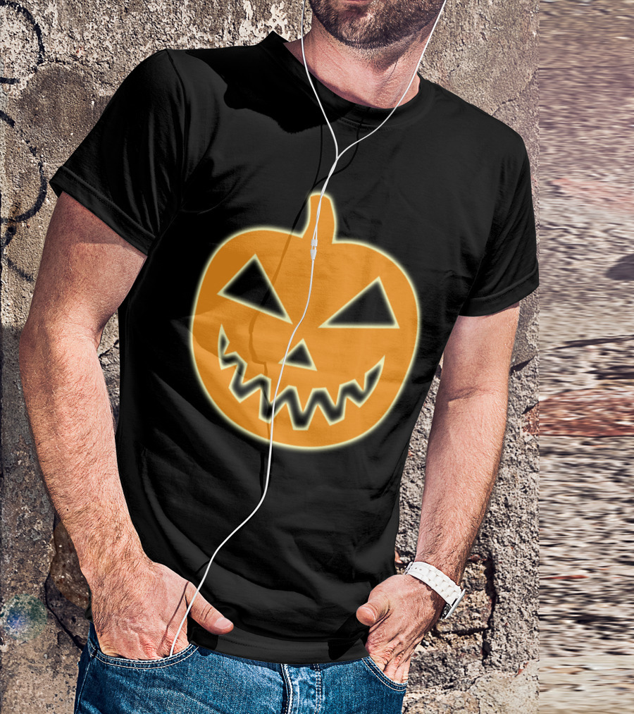 Pumpkin Scary Halloween Face Horror American Holiday T-Shirt