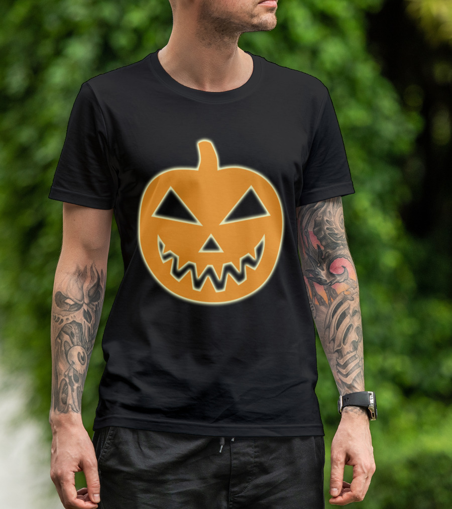 Pumpkin Scary Halloween Face Horror American Holiday T-Shirt