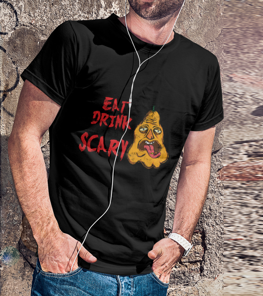 Eat Drink And Be Scary With Pumpkin Grudge Face T-Shirt