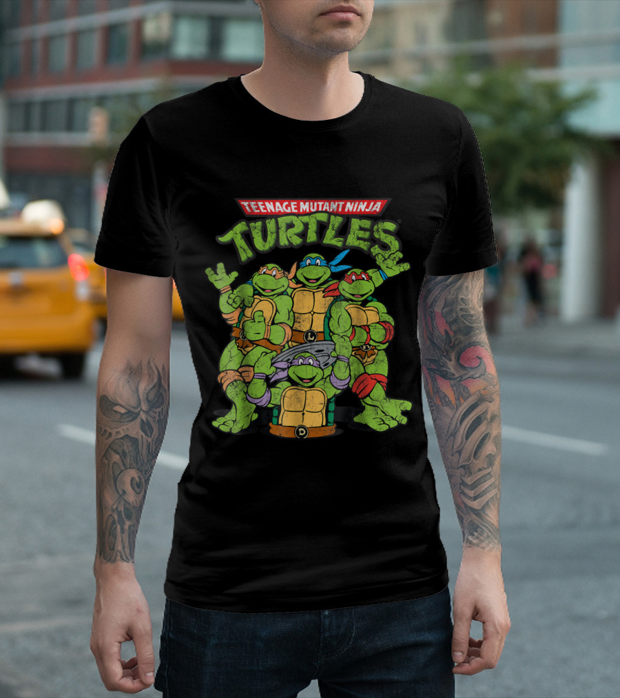 Teenage Mutant Ninja Turtles Retro Group Pose T-Shirt