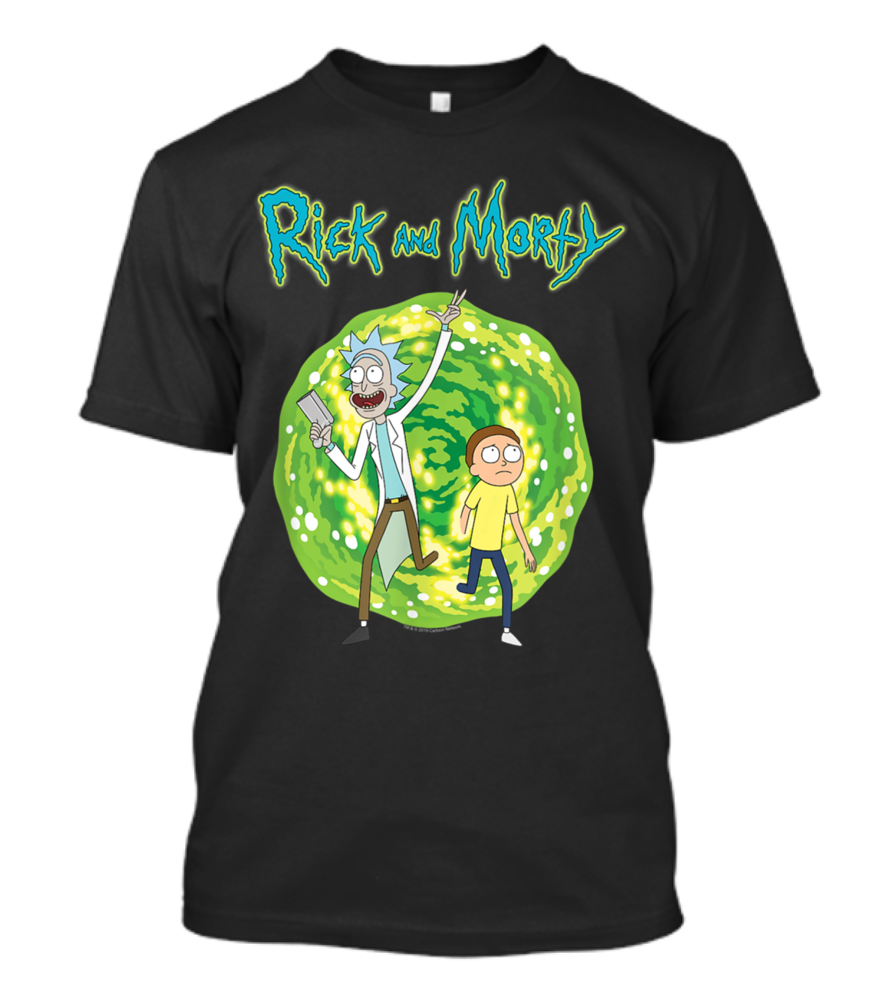 Rick And Morty Entering The Interdimensional Portal With Rick Holding Portal Gun T-Shirt