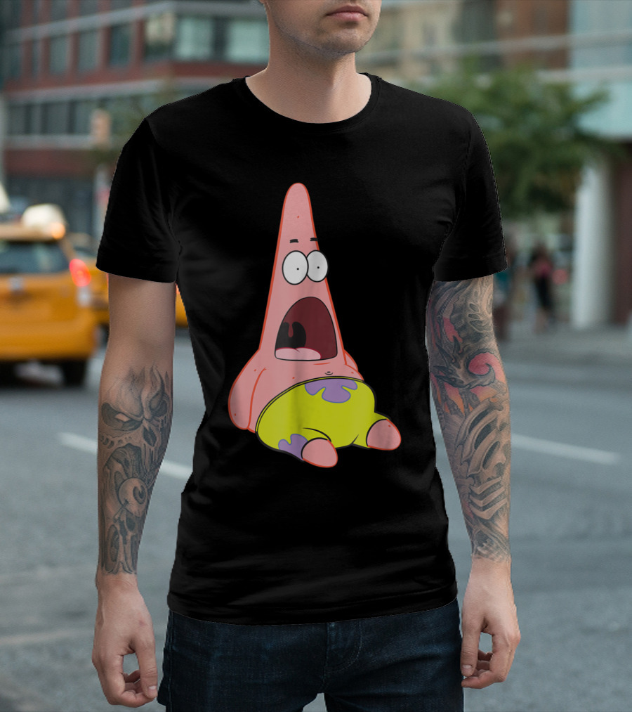 SpongeBob SquarePants Patrick Star Shocked Expression Surprise Attack T-Shirt