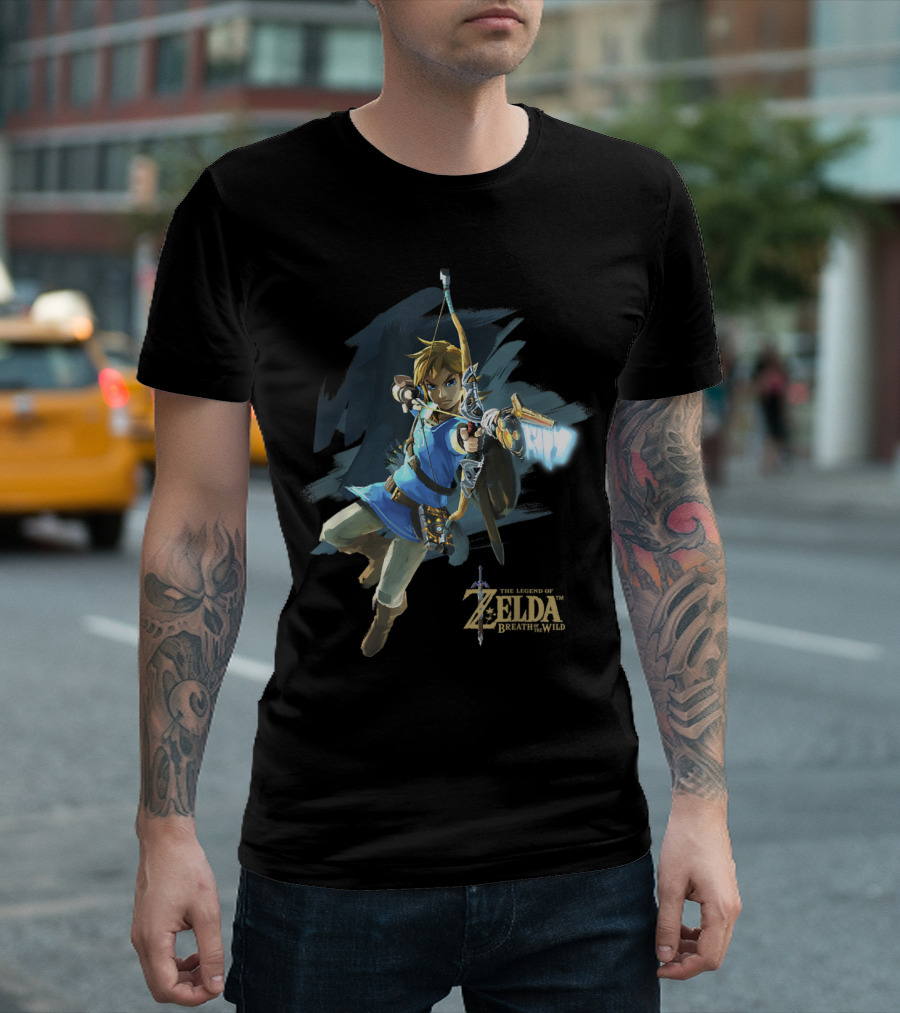Legend Of Zelda Breath Of The Wild Link Archer Bow And Arrow T-Shirt