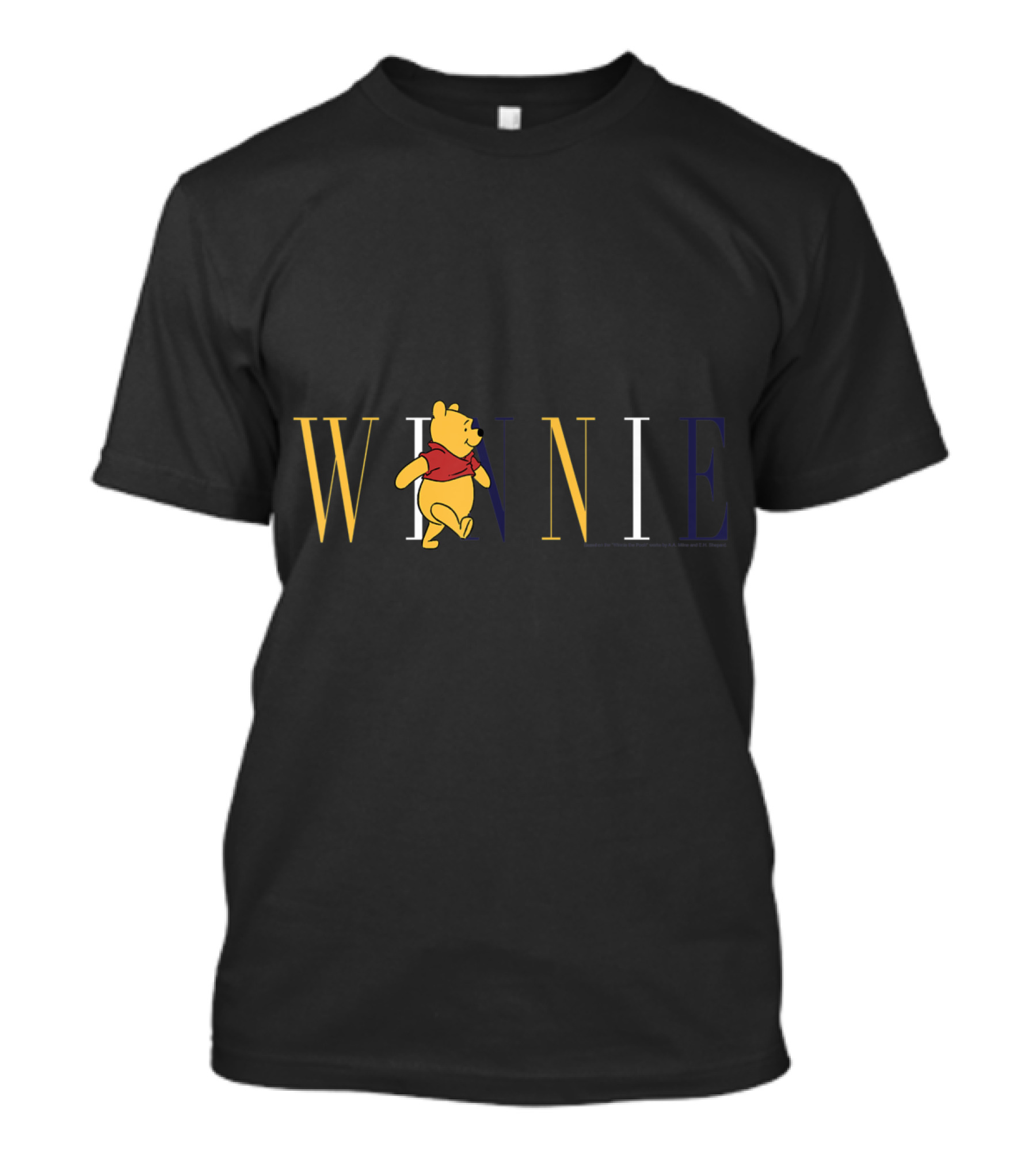 Winnie The Pooh Character With Simple Text Design By Disney T-Shirt