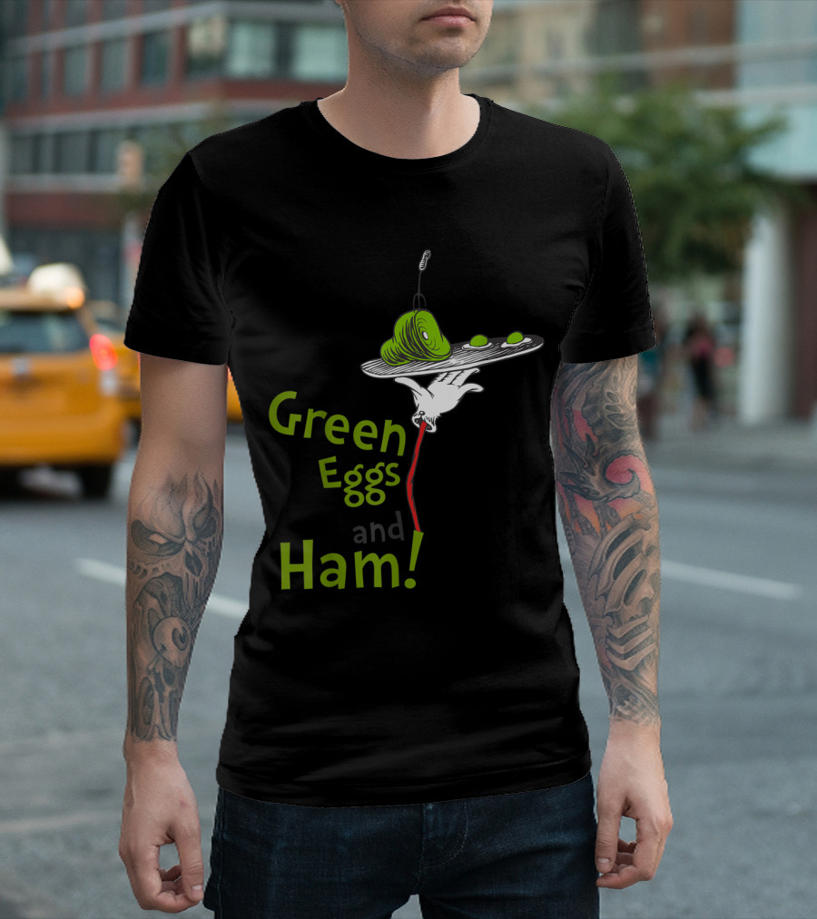 Green Eggs And Ham Dr. Seuss Iconic Plate T-Shirt