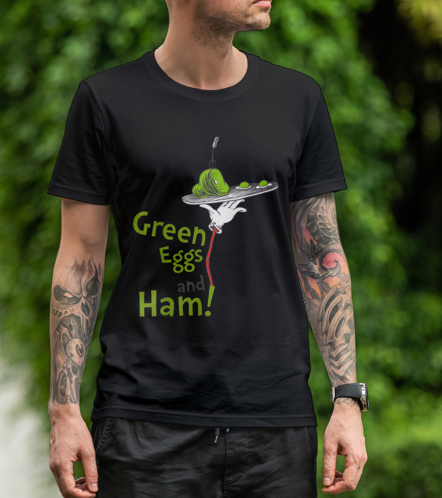 Green Eggs And Ham Dr. Seuss Iconic Plate T-Shirt