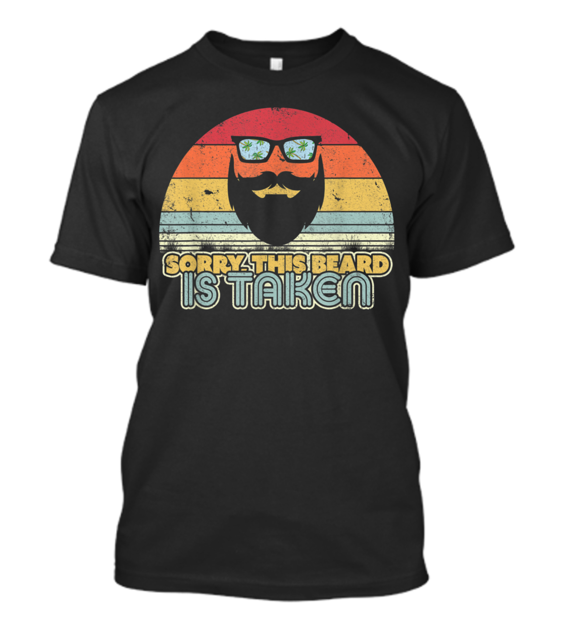 Sorry This Beard Is Taken Retro Sunset T-Shirt