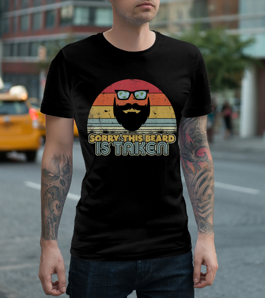 Sorry This Beard Is Taken Retro Sunset T-Shirt