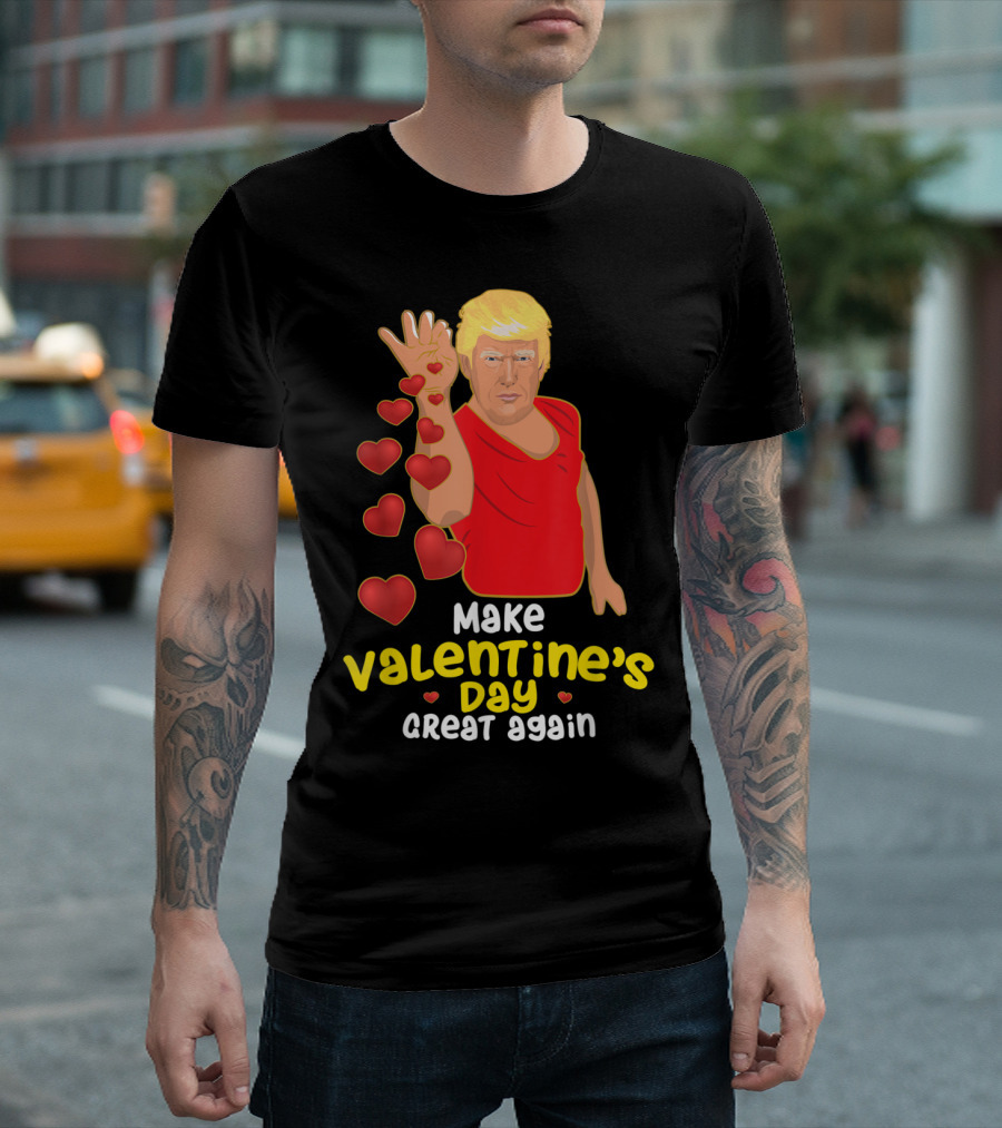 Make Valentine's Day Great Again Funny Cupid Hearts T-Shirt