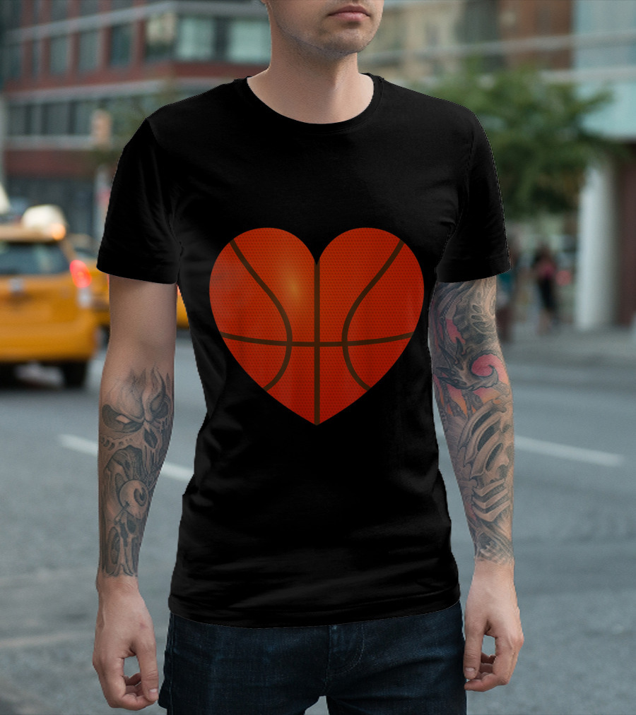 Basketball Heart Valentine's Day Teacher Love T-Shirt