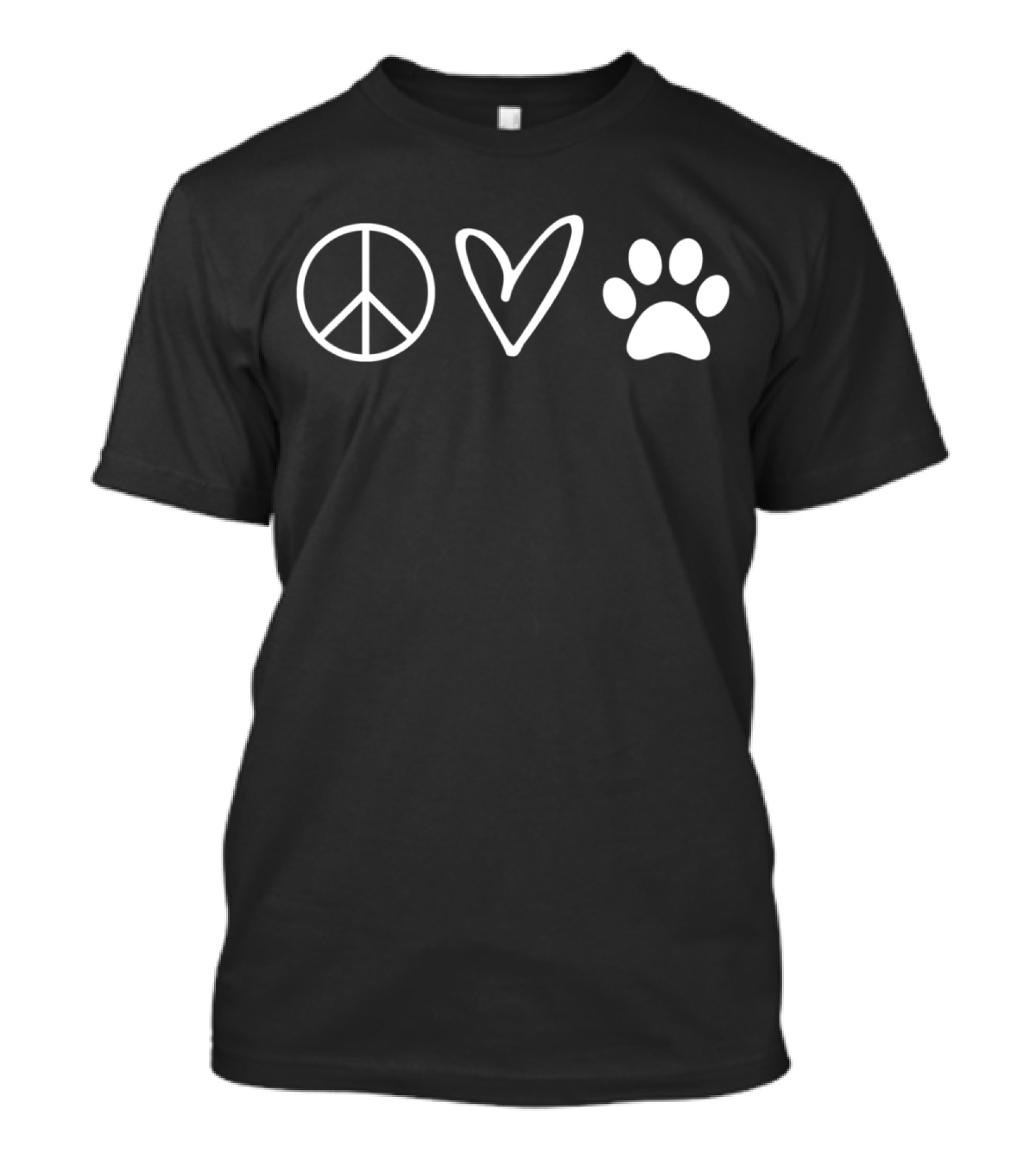 Funny Peace Sign Heart Paw Print Sarcastic T-Shirt