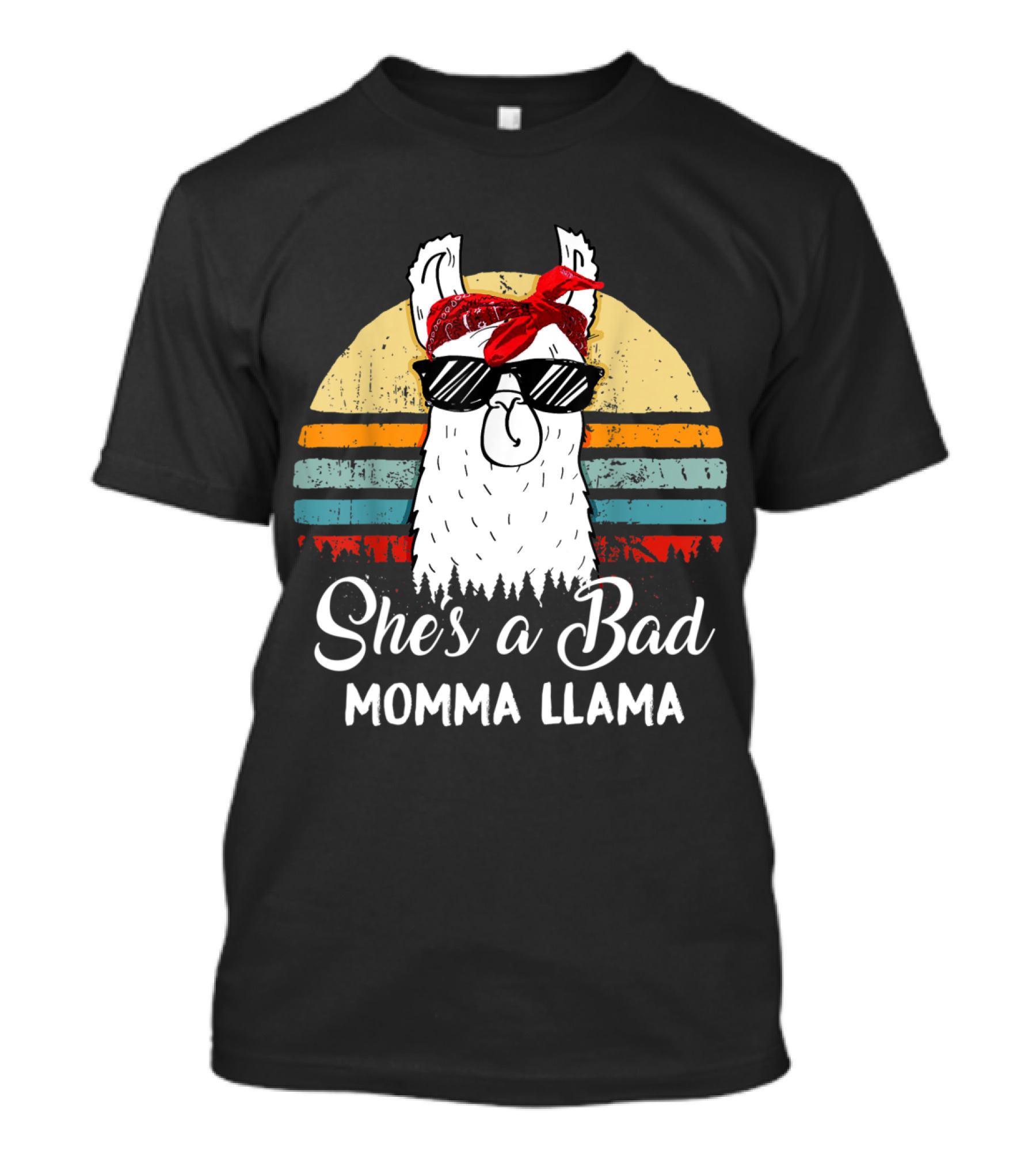 She's A Bad Momma Llama Retro Style Rebel Llama T-Shirt