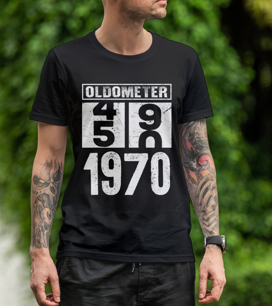 Oldometer 49 50 Born In 1970 Vintage Countdown T-Shirt