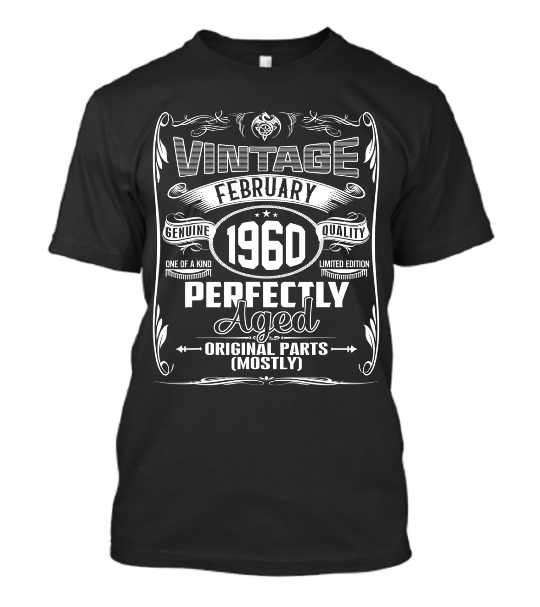 Vintage February 1960 Genuine Quality One Of A Kind Perfectly Aged Original Parts Mostly T-Shirt