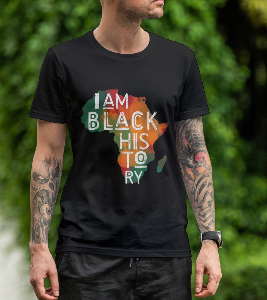 Black Pride I Am Black History African Map T-Shirt