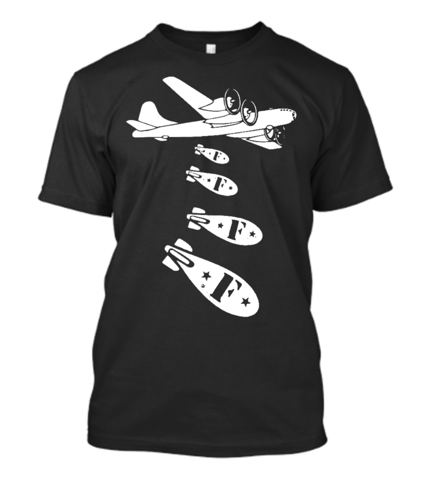 Bomber Plane F Bomb Drop With Stars T-Shirt