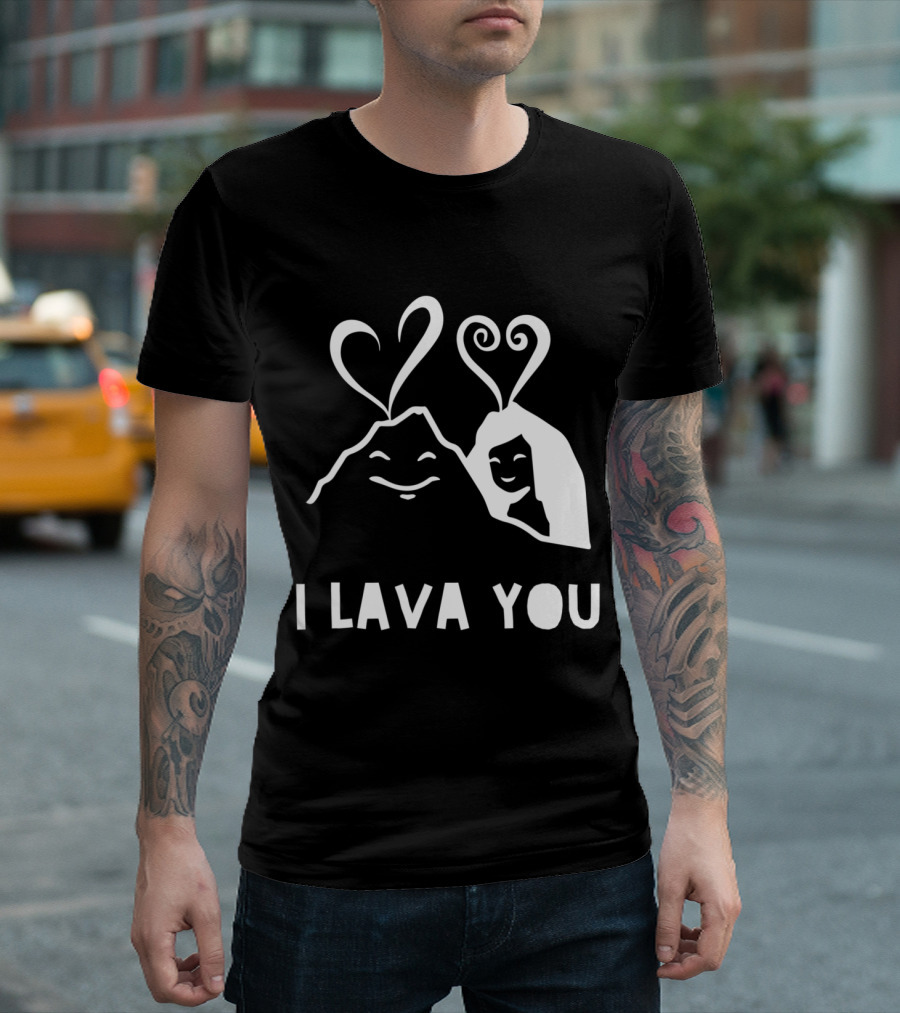 I Lava You Valentine's Day Anniversary Heart Volcano Duo T-Shirt