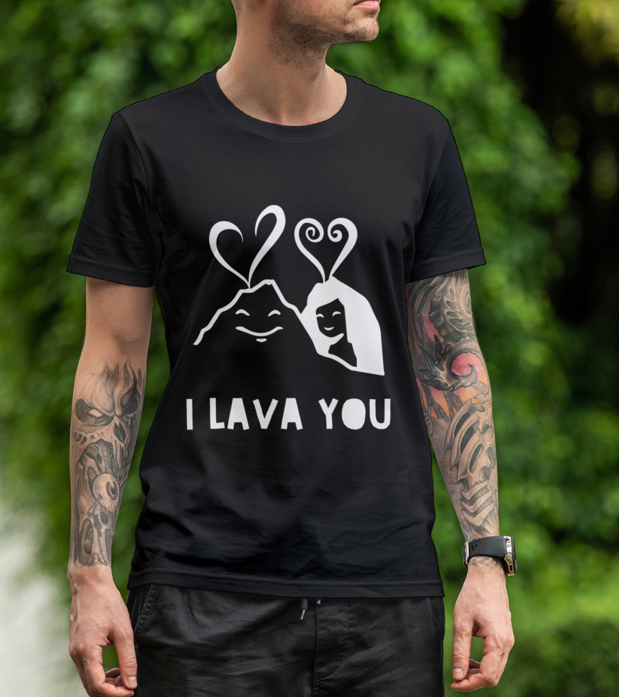 I Lava You Valentine's Day Anniversary Heart Volcano Duo T-Shirt