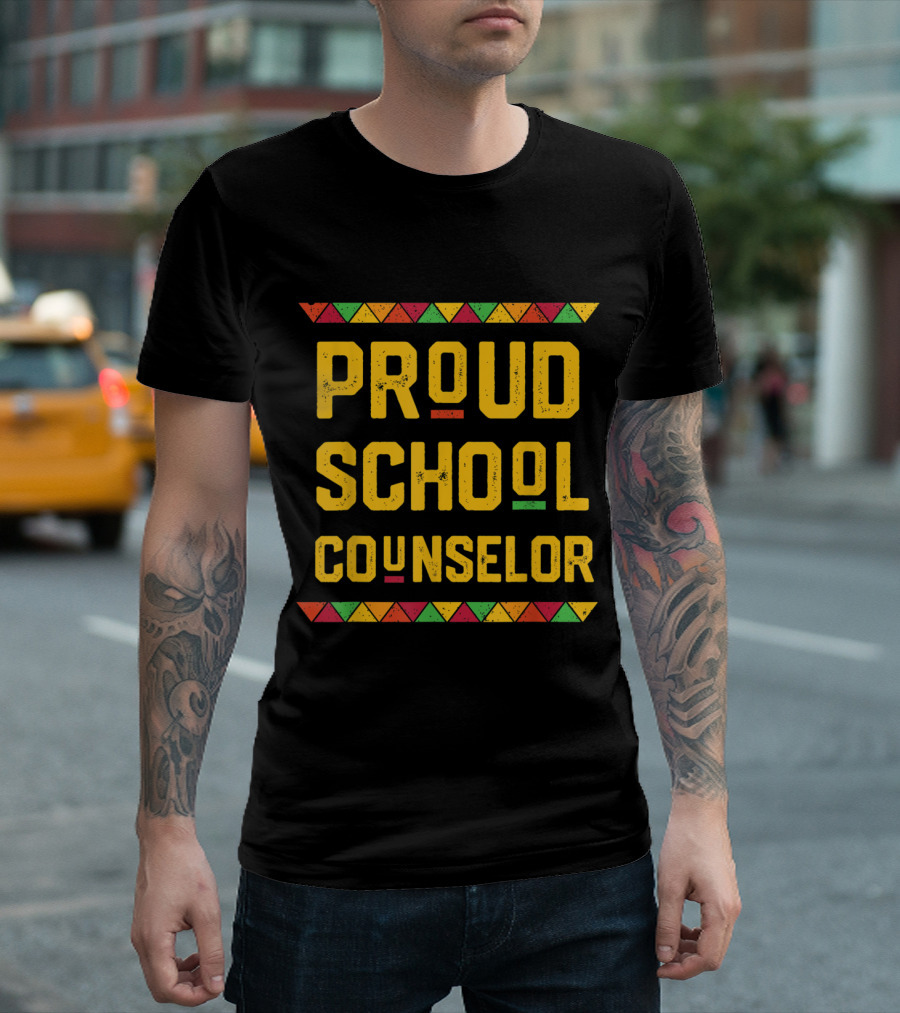 Proud School Counselor Black History Month Colorful T-Shirt