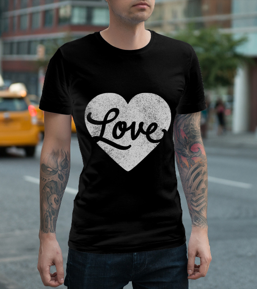 Cursive Love Valentine Heart Red T-Shirt