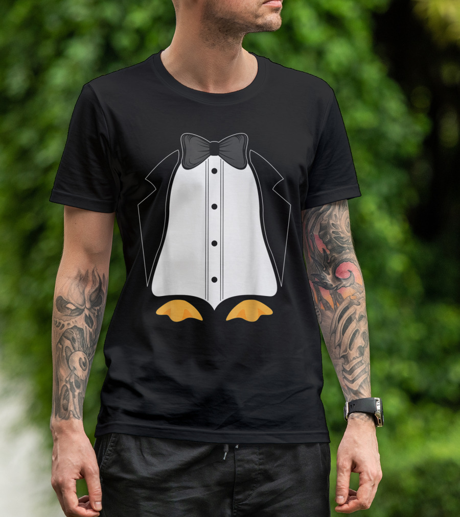 The Cute Club Penguin Tuxedo Bow Tie Penguin Feet T-Shirt
