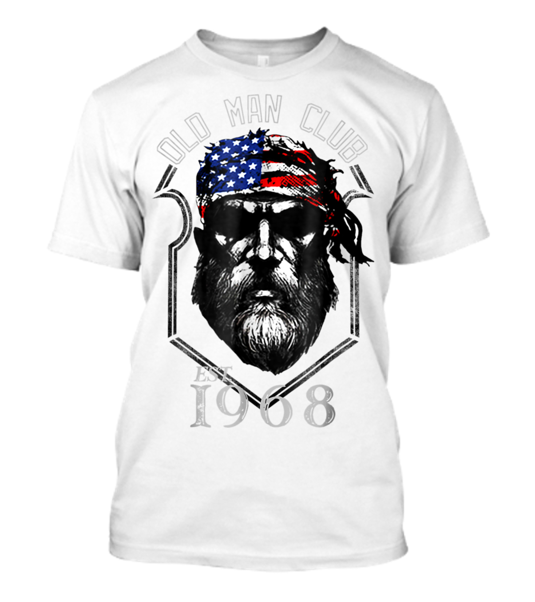 Old Man Club Est. 1968 Patriotic Bandana T-Shirt