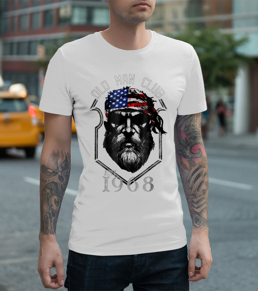 Old Man Club Est. 1968 Patriotic Bandana T-Shirt